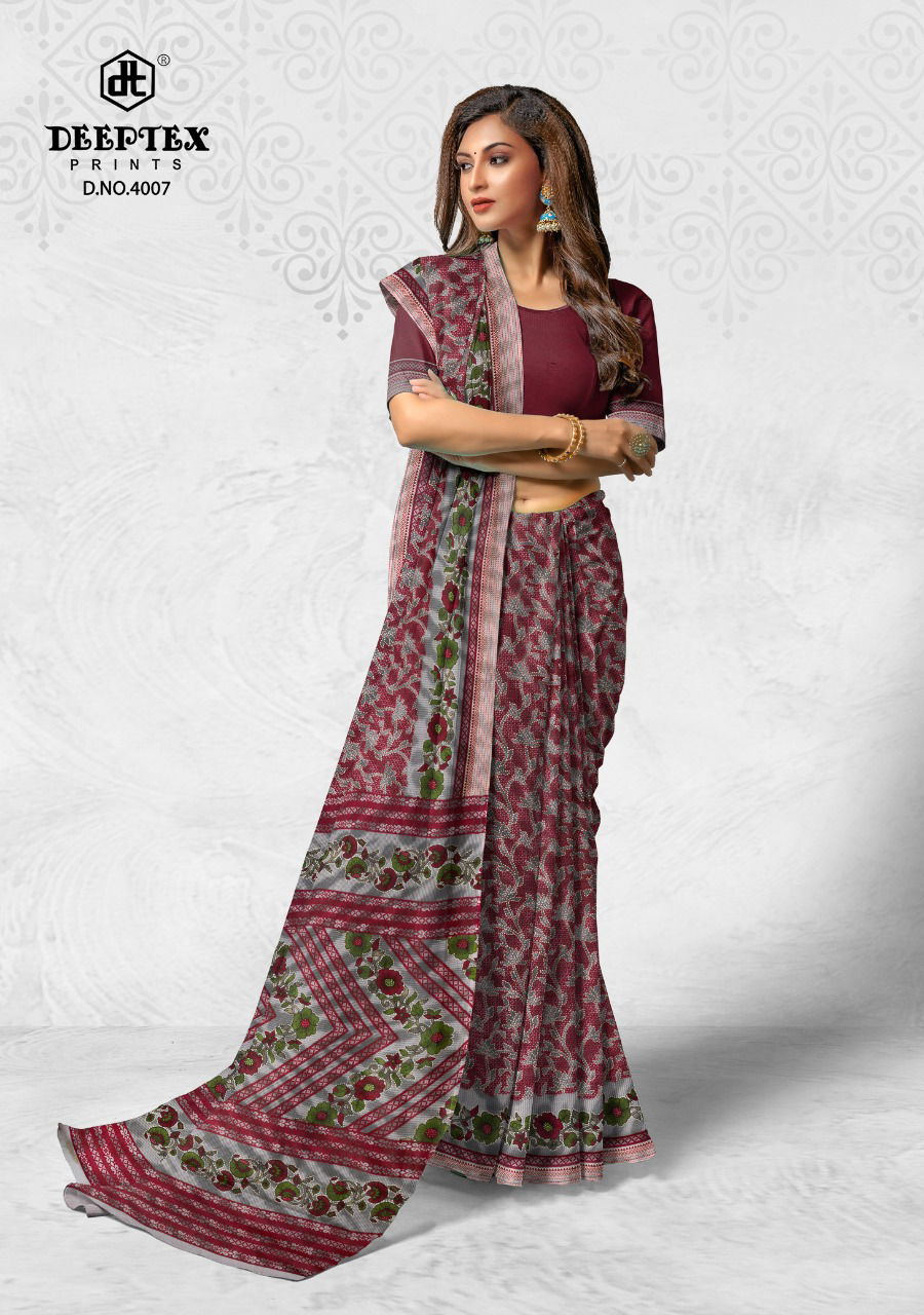 Deeptex Prime Time 4 Regular Wear Wholesale Cotton Printed Sarees
